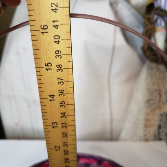 Purple and Pink Round Wicker Easter Basket 11" Girls - Picture 5 of 5